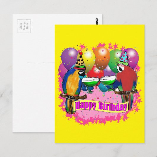 PARTY PARROTS POSTKARTE (Vorne/Hinten)