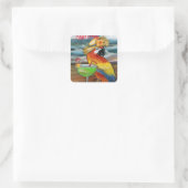 Party Parrots Quadratischer Aufkleber (Tasche)