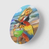 Party Parrots Runde Wanduhr (Winkel)