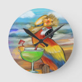 Party Parrots Runde Wanduhr (Vorderseite)