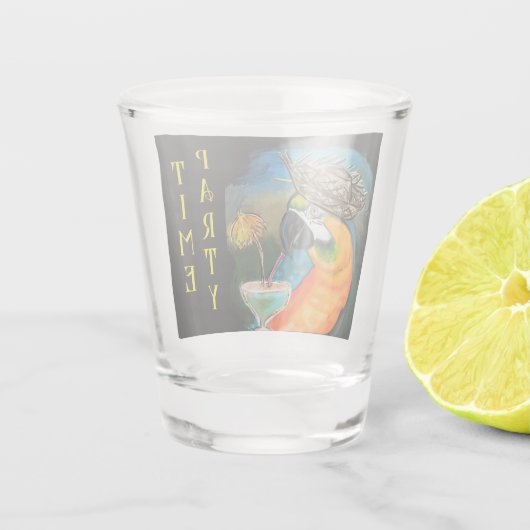 Party Parrots Schnapsglas (Rückseite)