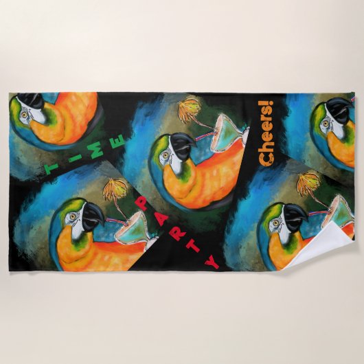 Party Parrots Strandtuch (Vorderseite)