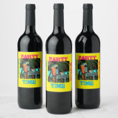 Party Parrots Weinetikett (Flaschen)