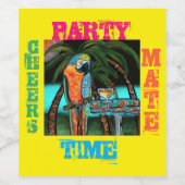 Party Parrots Weinetikett (Einzelnes Label)
