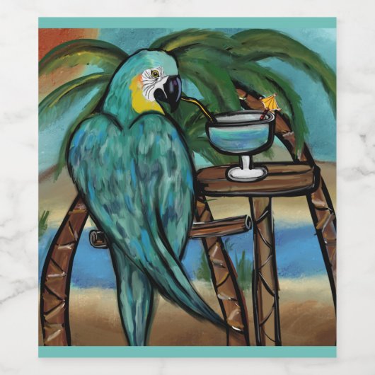 Party Parrots Weinetikett (Einzelnes Label)