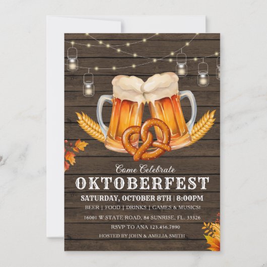 Party, Party des Oktoberfests, Einladung (Vorderseite)