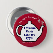 Party-Party des Tee-TP0102 wie es ist Knopf 1773 Button (Vorne & Hinten)