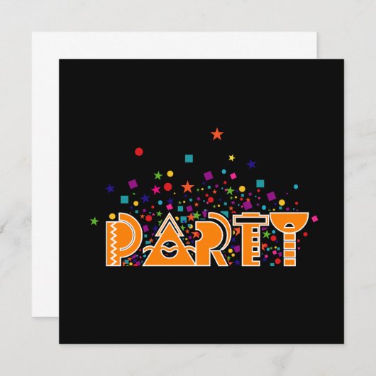 Party, Party Einladung (Vorne/Hinten)