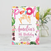 Party, Party im Schwimmbad Geburtstag, jedes Alter Einladung (Stehend Vorderseite)