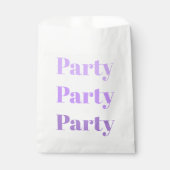 Party Party Party Typografie in Lila Shades 50 Geschenktütchen (Vorderseite)
