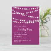 Party Party Twinkle Lights (magenta) Einladung (Stehend Vorderseite)