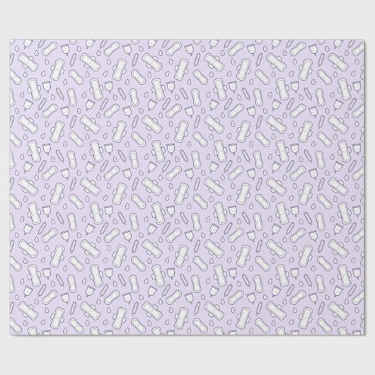 Party Pastel Lila Niedliches Tampon Geschenkpapier (Flach)