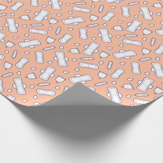 Party Pastel Peach Niedlich Tampon Geschenkpapier (Ecke)