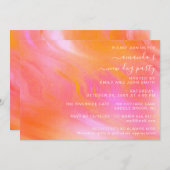 Party Pastel Rosa Abstraktes Pulver Einladung (Vorne/Hinten)