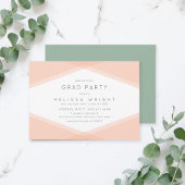Party Peach Layered Geometric & Light Sage Grad Einladung