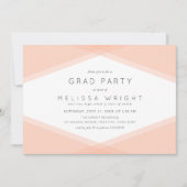 Party Peach Layered Geometric & Light Sage Grad Einladung (Vorderseite)