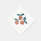 Party Peach Painting Fruit Illustration Serviette (Ecke)