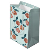 Party Peach Painting Pattern Mittlere Geschenktüte (Rückseite Schrägansicht)