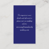 Party Pearls auf der Indigo Wedding Website Card Begleitkarte (Rückseite)