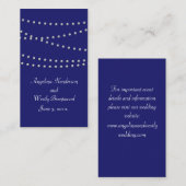 Party Pearls auf der Indigo Wedding Website Card Begleitkarte (Vorne/Hinten)
