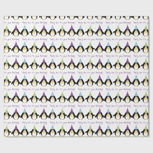 Party Penguin Geschenkpapier (Flach)
