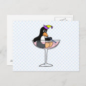 Party Penguin Postkarte (Vorne/Hinten)