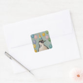 Party Penguin Quadratischer Aufkleber (Umschlag)