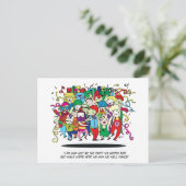 Party People Illustration Postkarte (Stehend Vorderseite)