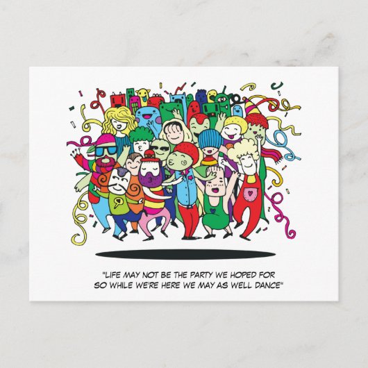 Party People Illustration Postkarte (Vorderseite)
