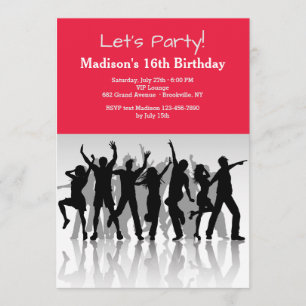 Party People Silhouetten-Einladung Einladung
