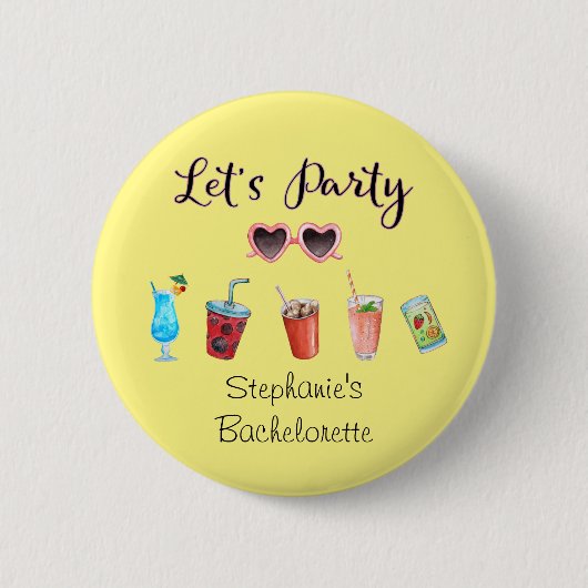 Party Personalisierter Sommertext Button (Vorderseite)