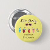 Party Personalisierter Sommertext Button (Vorne & Hinten)