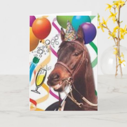 Party Pferd B-Day Card Karte (Gelbe Blume)