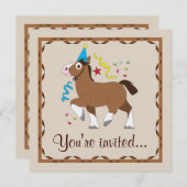Party Pferde Geburtstagsparty Einladung (Vorne/Hinten)
