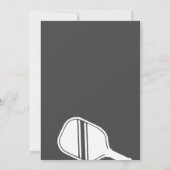 Party Pickleball Black & White Wedding Einladung (Rückseite)