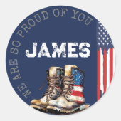 Party-Picks über die Flagge eines Militärboots Runder Aufkleber (Vorderseite)