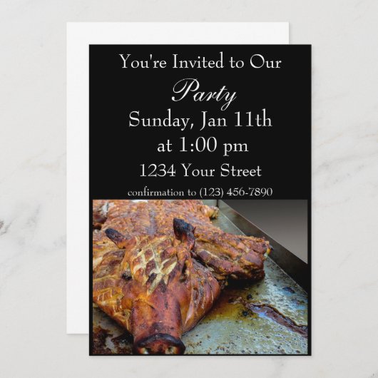 Party Pig Einladung (Vorne/Hinten)