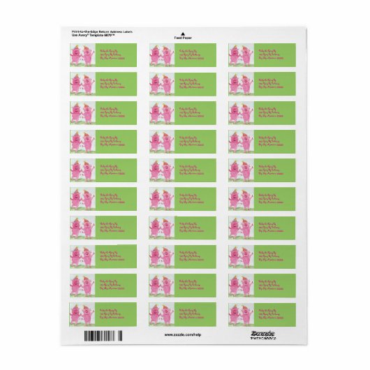 Party Pigs Address Labels (Vorne)