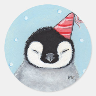 Party Pinguin Chick Stickers / Umschlag Aufkleber