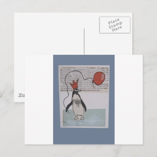 Party Pinguin Postkarte (Vorne/Hinten)