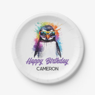 Party Pinguin-Sonnenbrille, Kindergeburt Pappteller