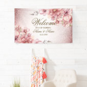 Party Pink Aquarell Blume Shiny Glitzer Moderne Banner (Insitu)