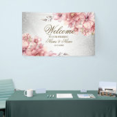 Party Pink Aquarell Blume Shiny Glitzer Moderne Banner (Messeveranstaltung)