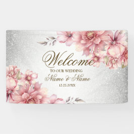 Party Pink Aquarell Blume Shiny Glitzer Moderne Banner