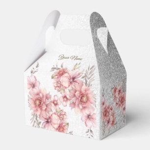 Party Pink Aquarell Blume Shiny Glitzer Moderne Geschenkschachtel