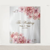 Party Pink Aquarell Blume Shiny Glitzer Moderne Wandteppich (Vorderseite)