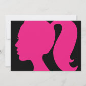 Party Pink & Black Bachelorette Einladung (Rückseite)