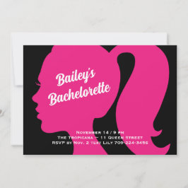 Party Pink & Black Bachelorette Einladung