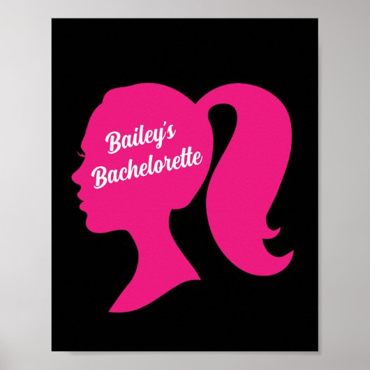 Party Pink & Black Bachelorette Poster (Vorne)