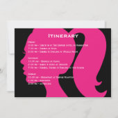 Party Pink & Black Weekend Bachelorette Einladung (Rückseite)